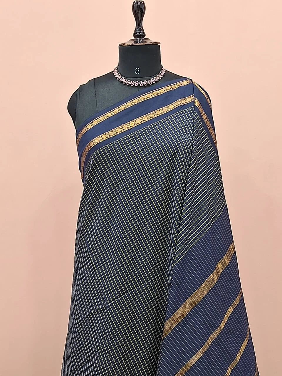 Deep Blue Arani Cotton Saree 1