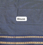 Deep Blue Arani Cotton Saree Blouse