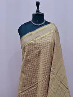 Dark Cream Arani Cotton Saree 1
