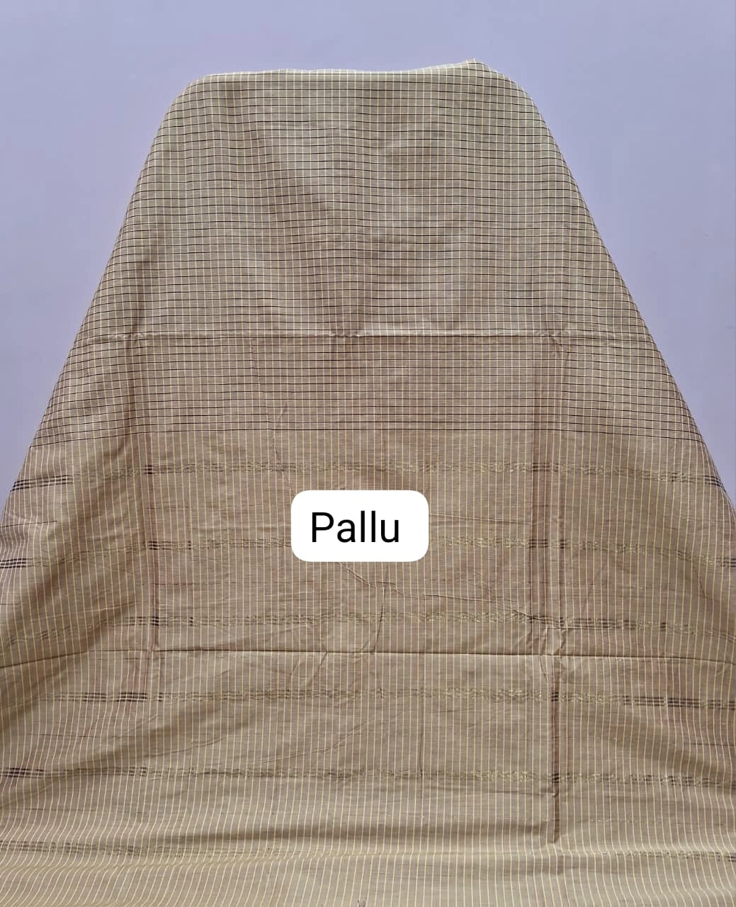 Dark Cream Arani Cotton Saree Pallu