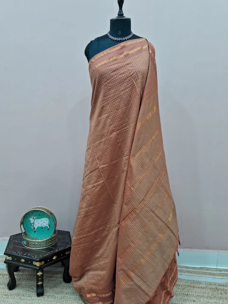 Dusty Pink Arani Cotton Saree