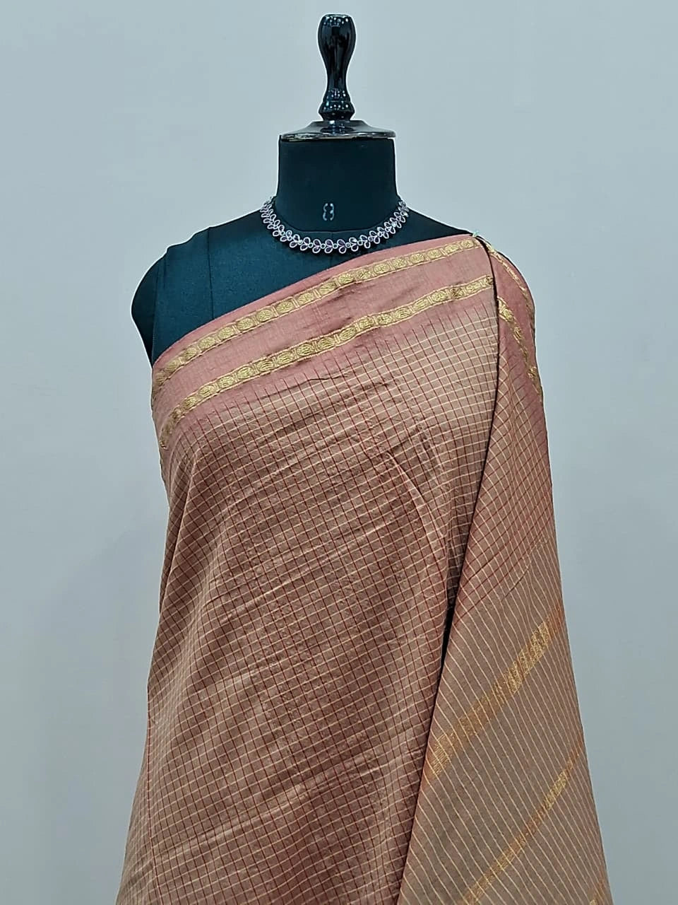 Dusty Pink Arani Cotton Saree 1