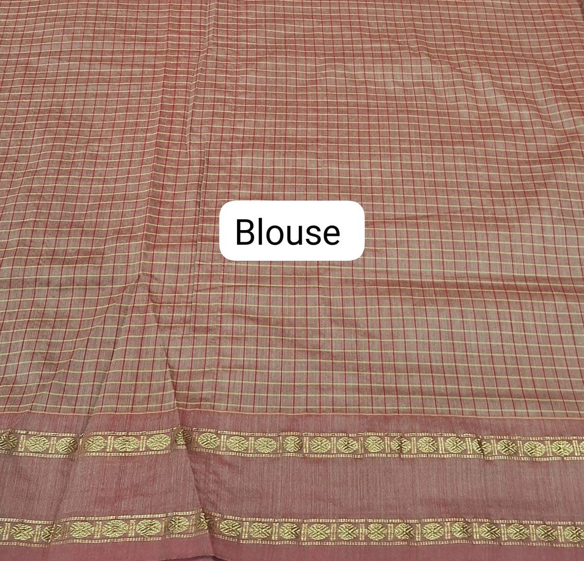 Dusty Pink Arani Cotton Saree Blouse