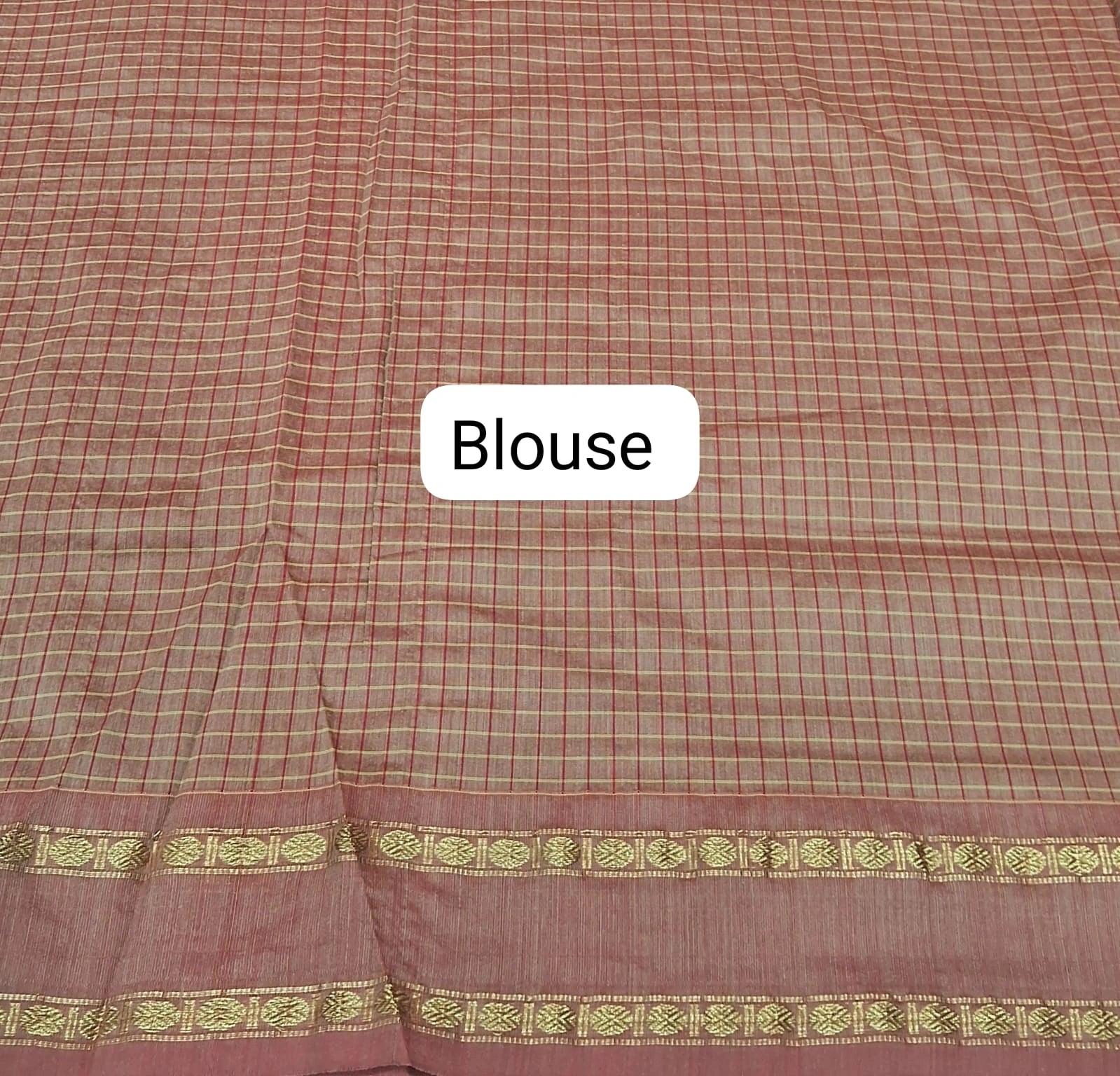 Dusty Pink Arani Cotton Saree Blouse