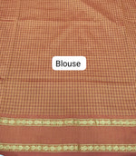 Burnt Orange Arani Cotton Saree Blouse