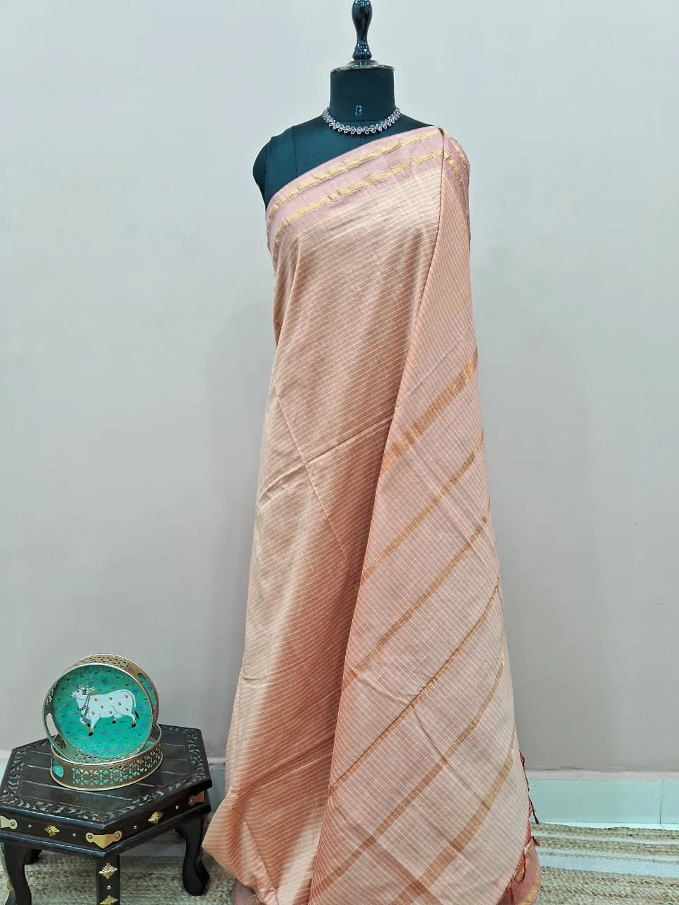 Cream Arani Cotton Saree