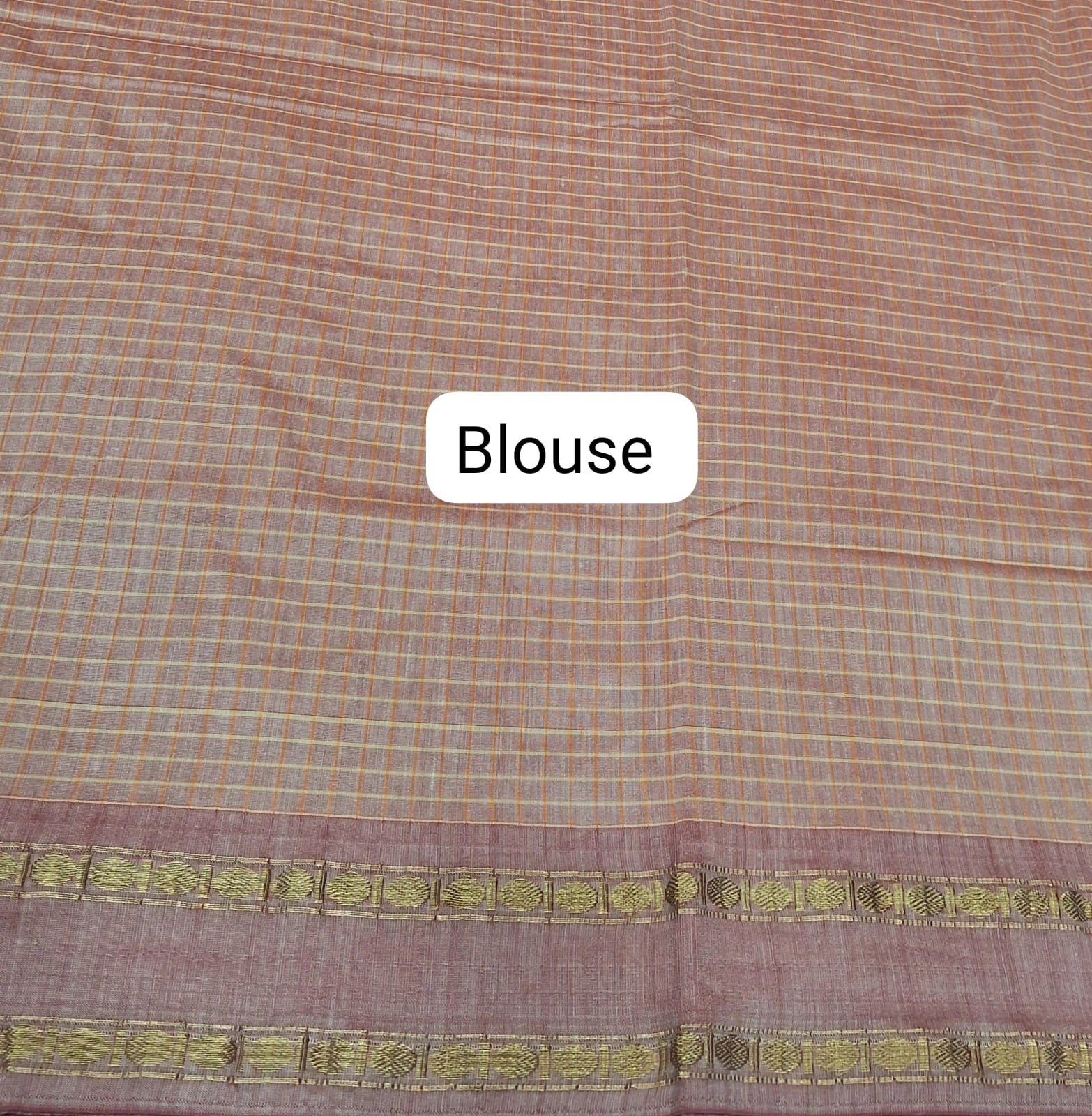 Cream Arani Cotton Saree Blouse