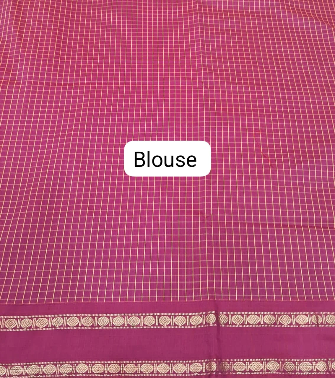 Reddish Pink Arani Cotton Saree  Blouse