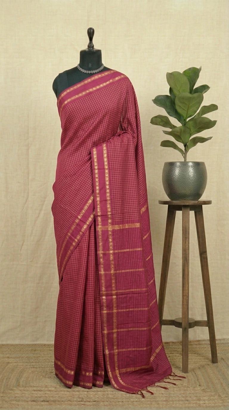 Reddish Pink Arani Cotton