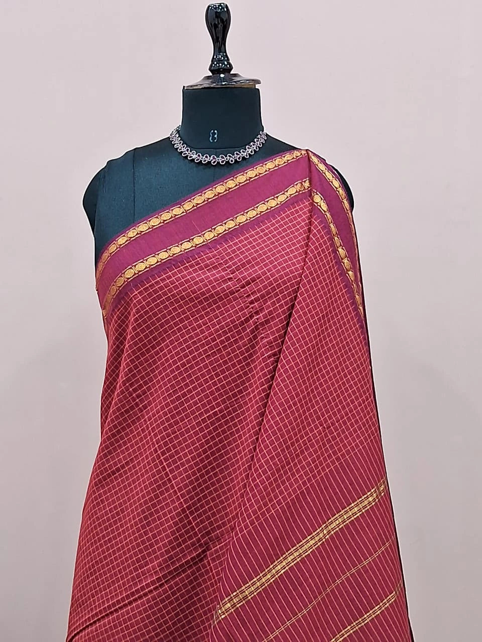 Maroon Arani Cotton Saree 1