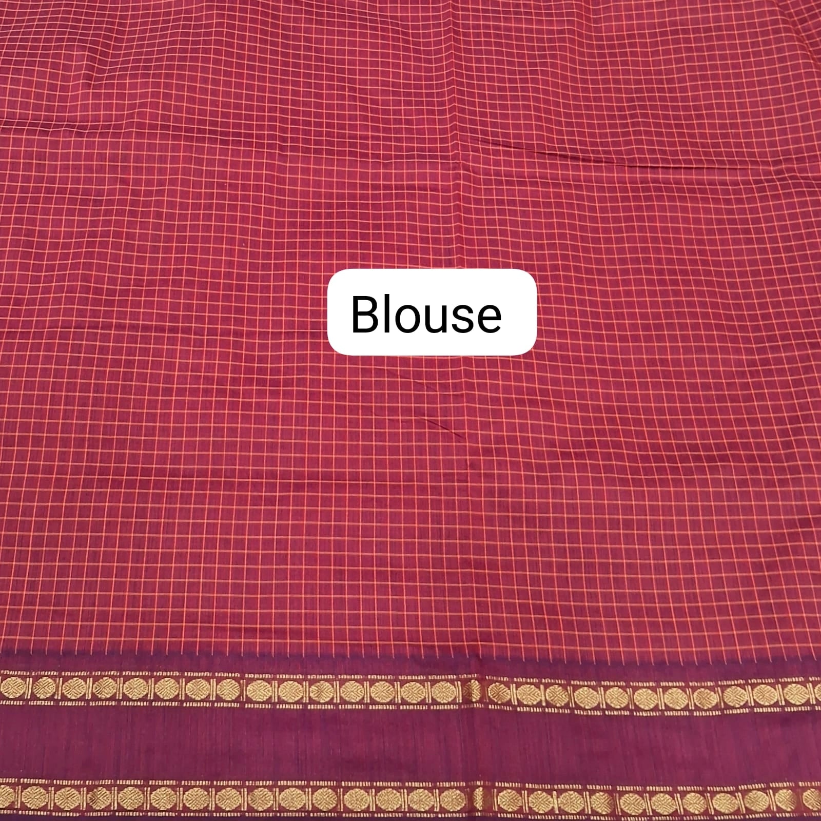 Maroon Arani Cotton Saree Blouse