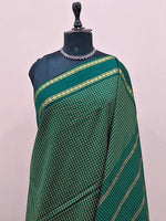 Dark Green Arani Cotton Saree 1