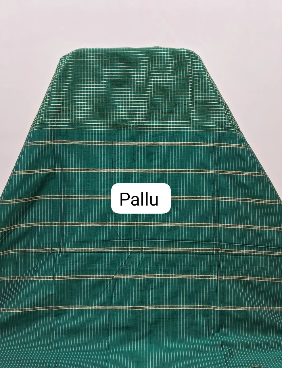 Dark Green Arani Cotton Saree pallu