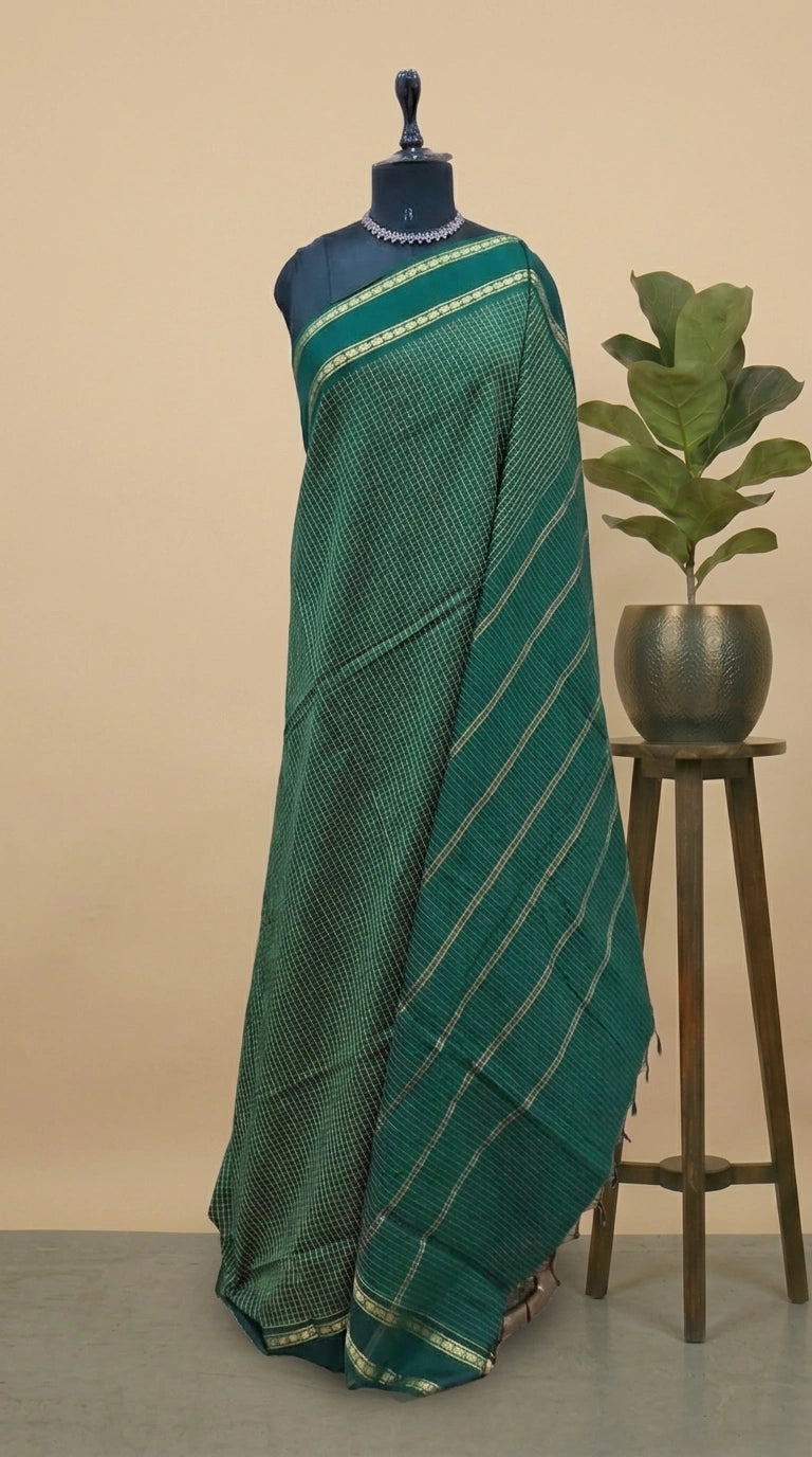 Dark Green Arani Cotton Saree