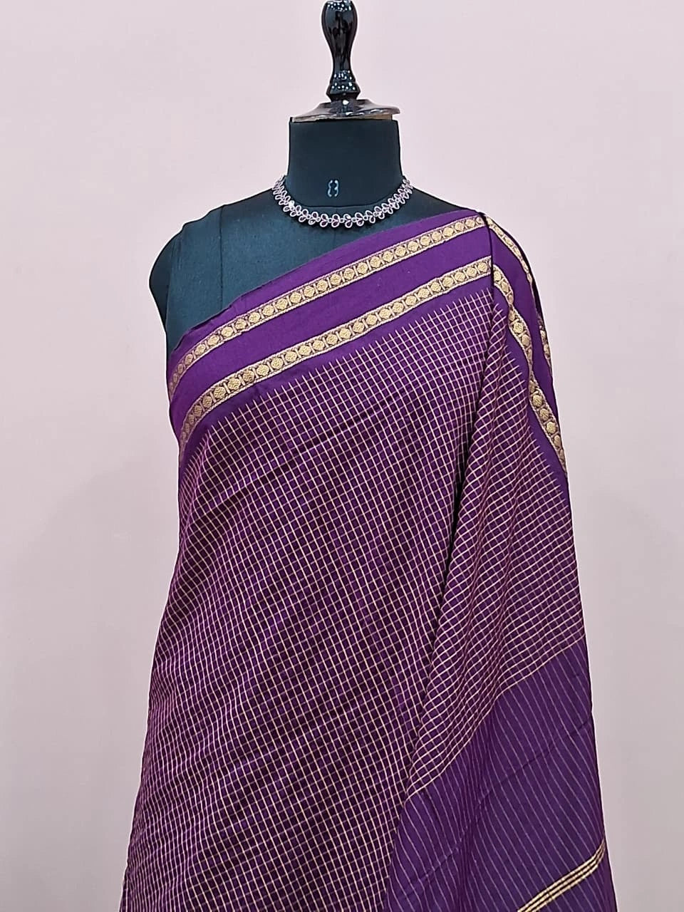 Dark Purple Arani Cotton Saree 1