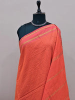 Vibrant Orange Arani Cotton Saree 1