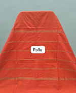 Vibrant Orange Arani Cotton Saree pallu