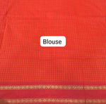 Vibrant Orange Arani Cotton Saree Blouse