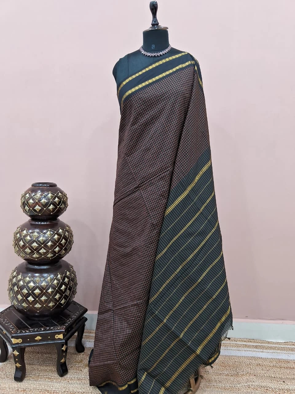 Black Arani Cotton Saree 