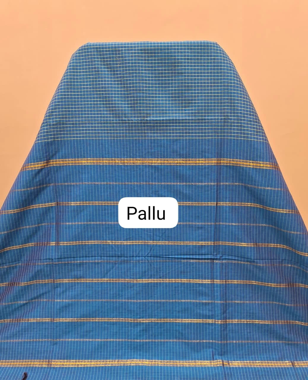Blue Arani Cotton Saree pallu