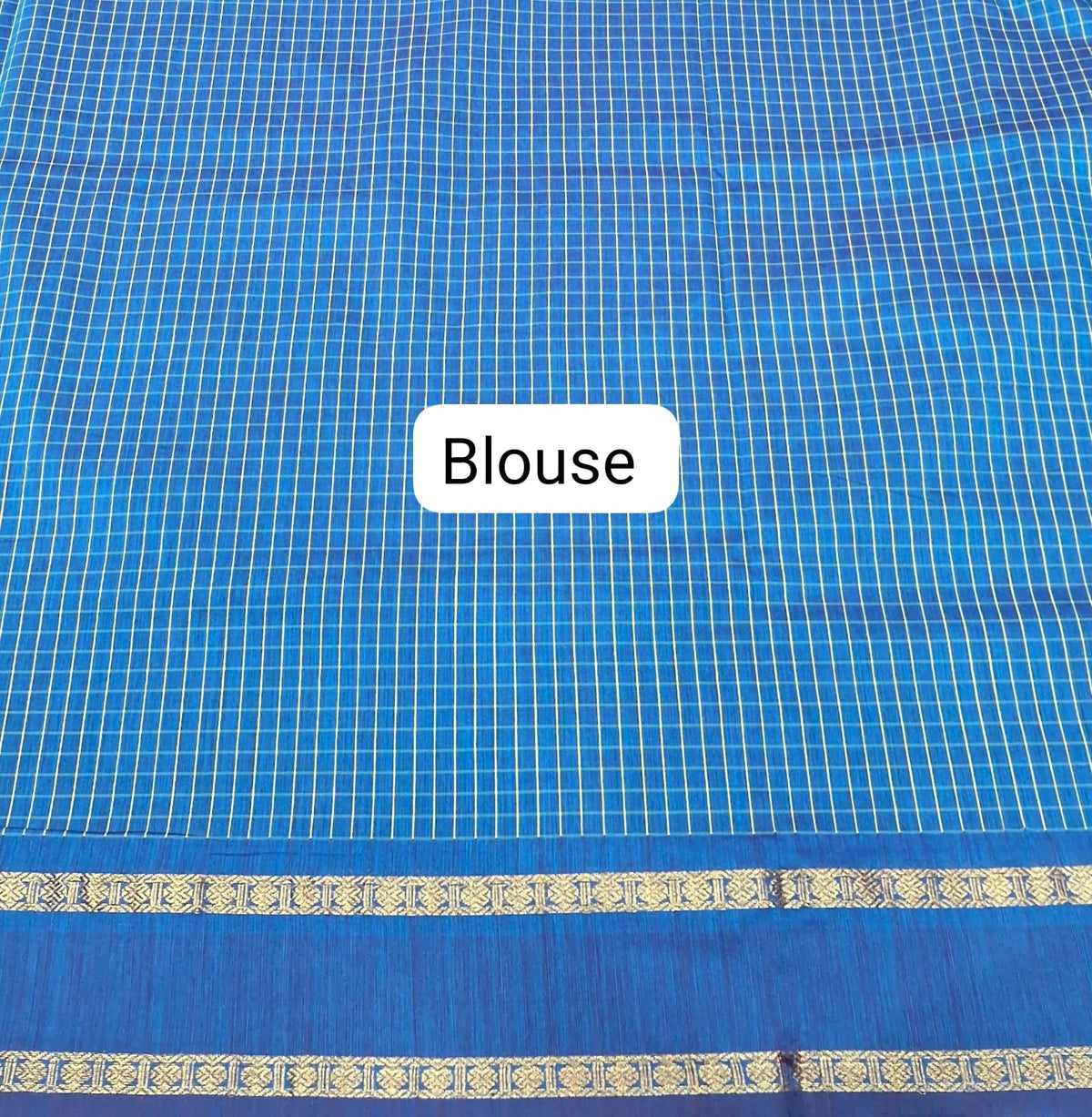 Blue Arani Cotton Saree Blouse