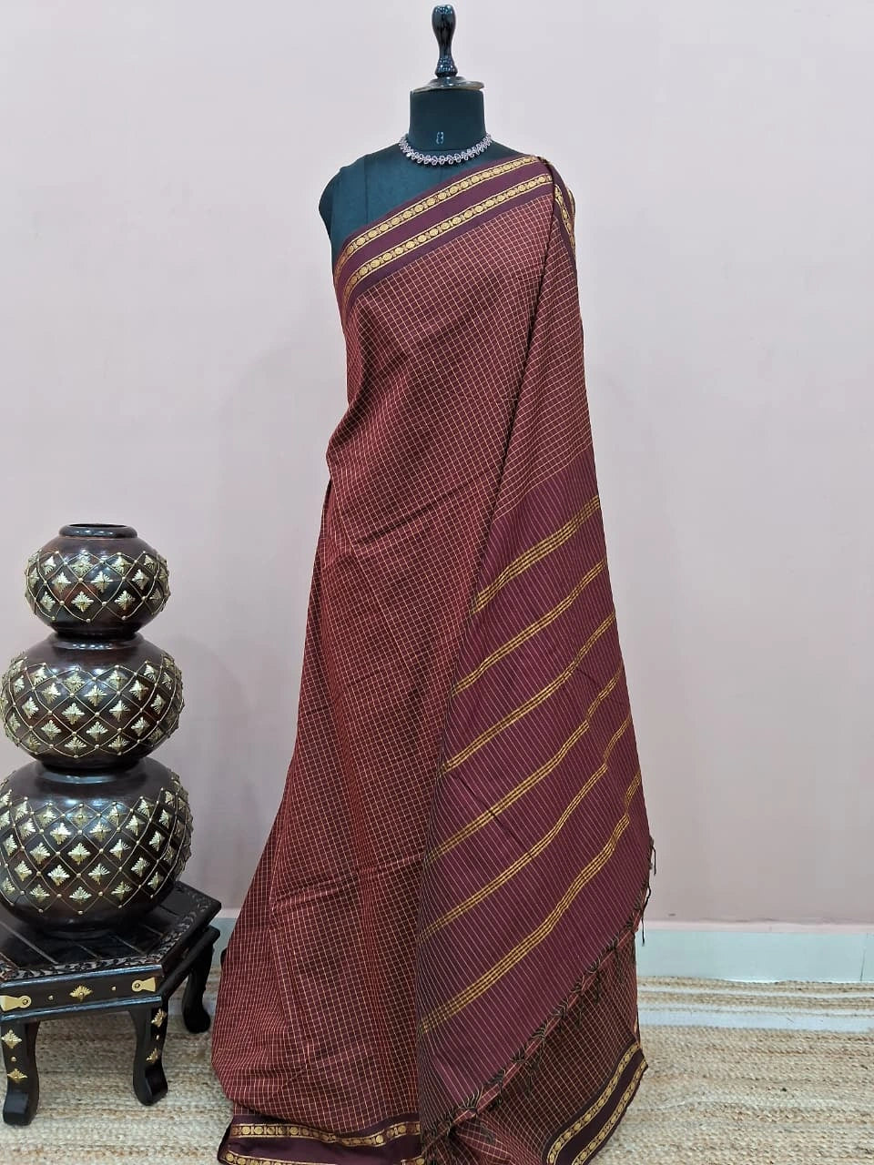 Brown Arani Cotton Saree