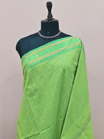 Bright Green Arani Cotton Saree 1