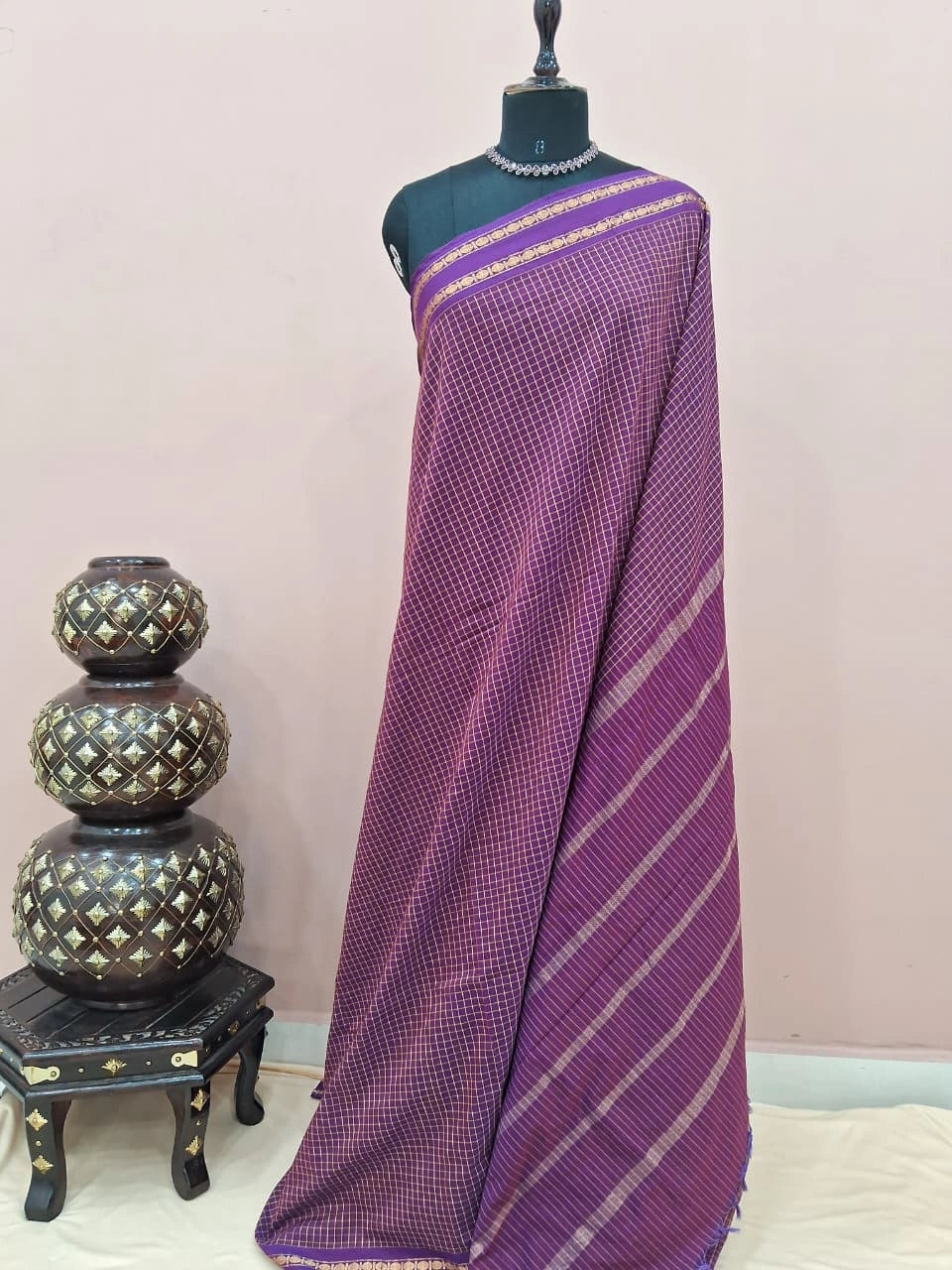 Purple Arani Cotton Saree 