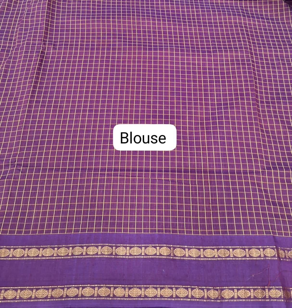 Purple Arani Cotton Saree blouse