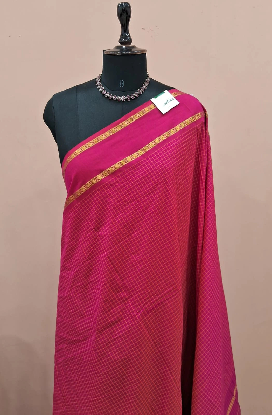 Rani Pink Arani Cotton Saree 1