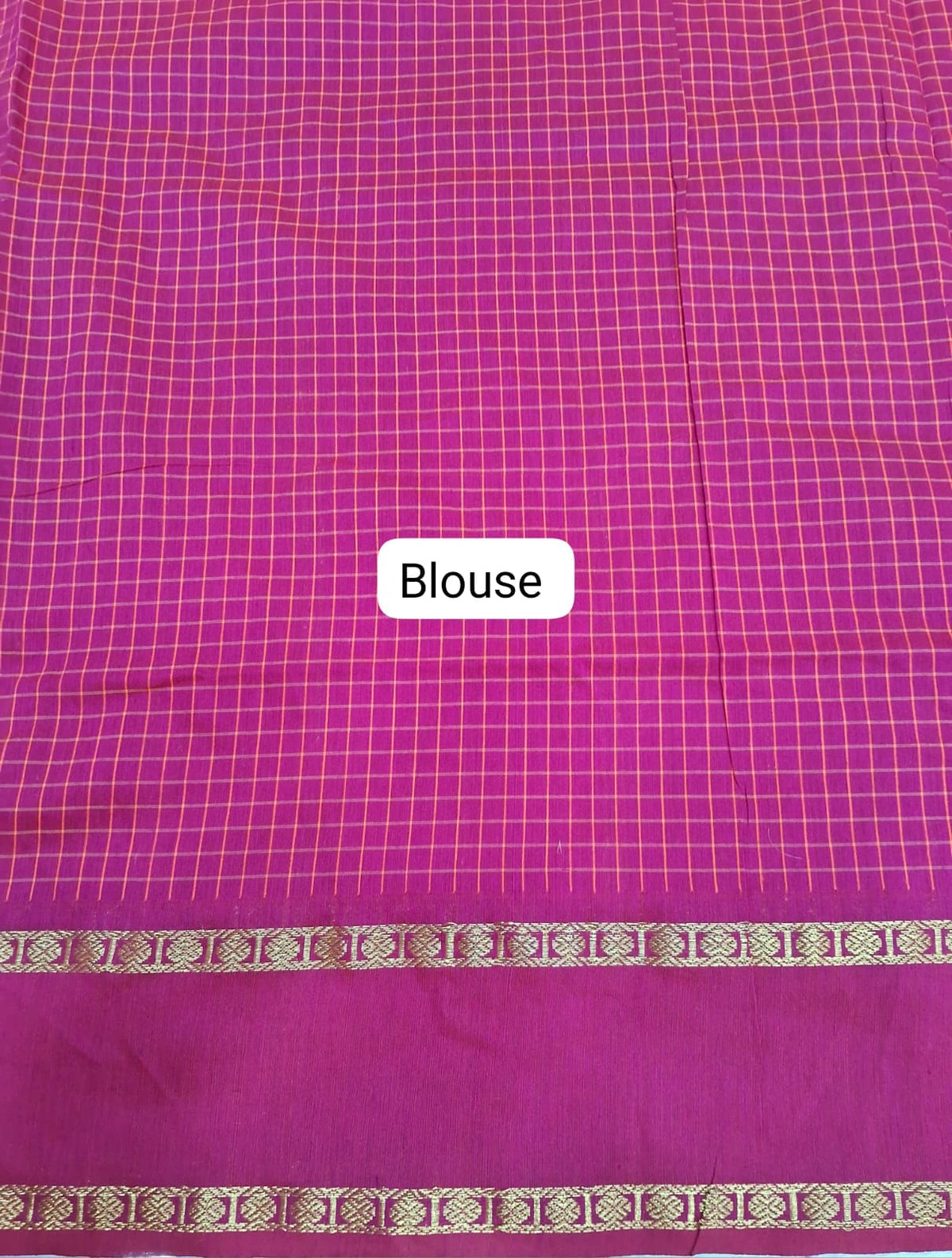 Rani Pink Arani Cotton Saree Blouse