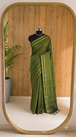 Leaf Green Arani Cotton Saree 