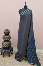 Dark Navy Blue Arani Cotton Saree