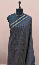 Dark Navy Blue Arani Cotton Saree 1