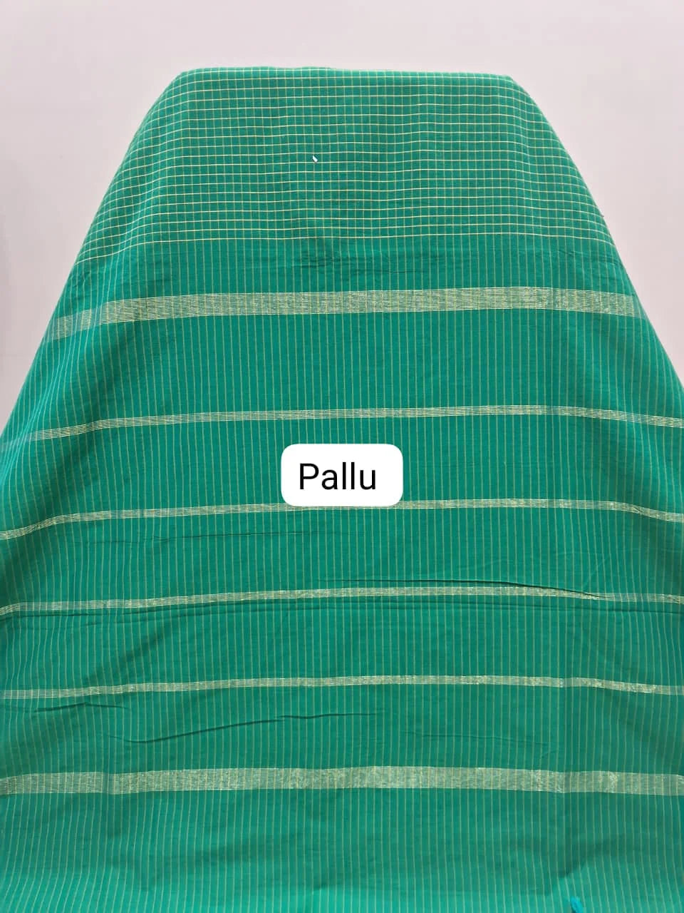 Dark Bottle Green Arani Cotton Saree Pallu