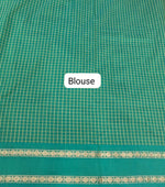 Dark Bottle Green Arani Cotton Saree Blouse