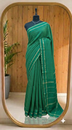 Dark Bottle Green Arani Cotton Saree