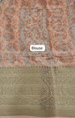 Elegant Peach Chanderi Saree Blouse