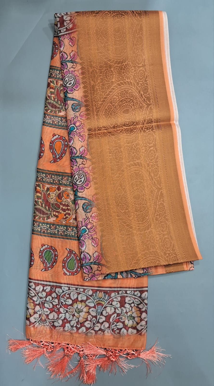 Peach Chanderi Saree