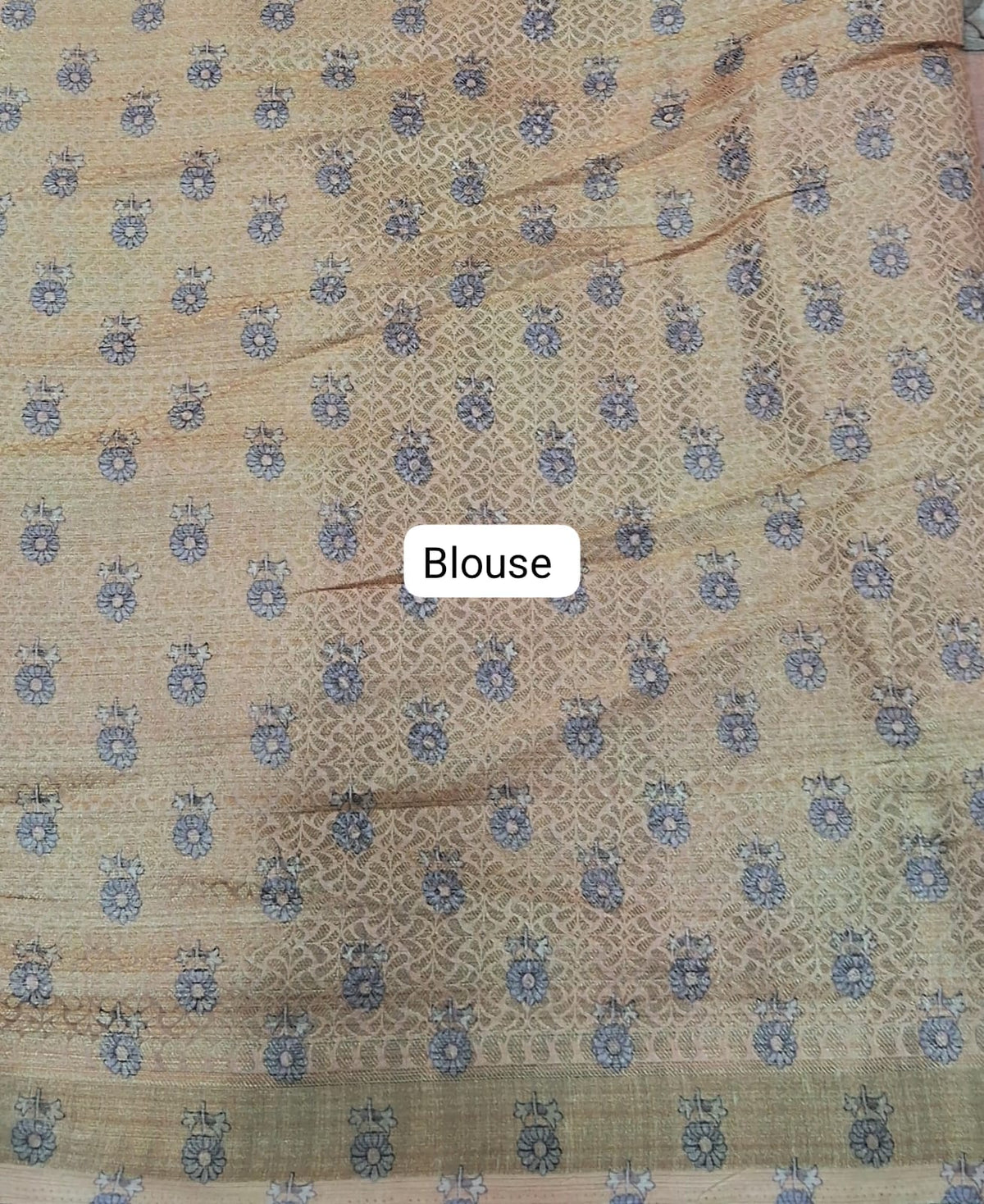 Light Peach Chanderi Saree Blouse