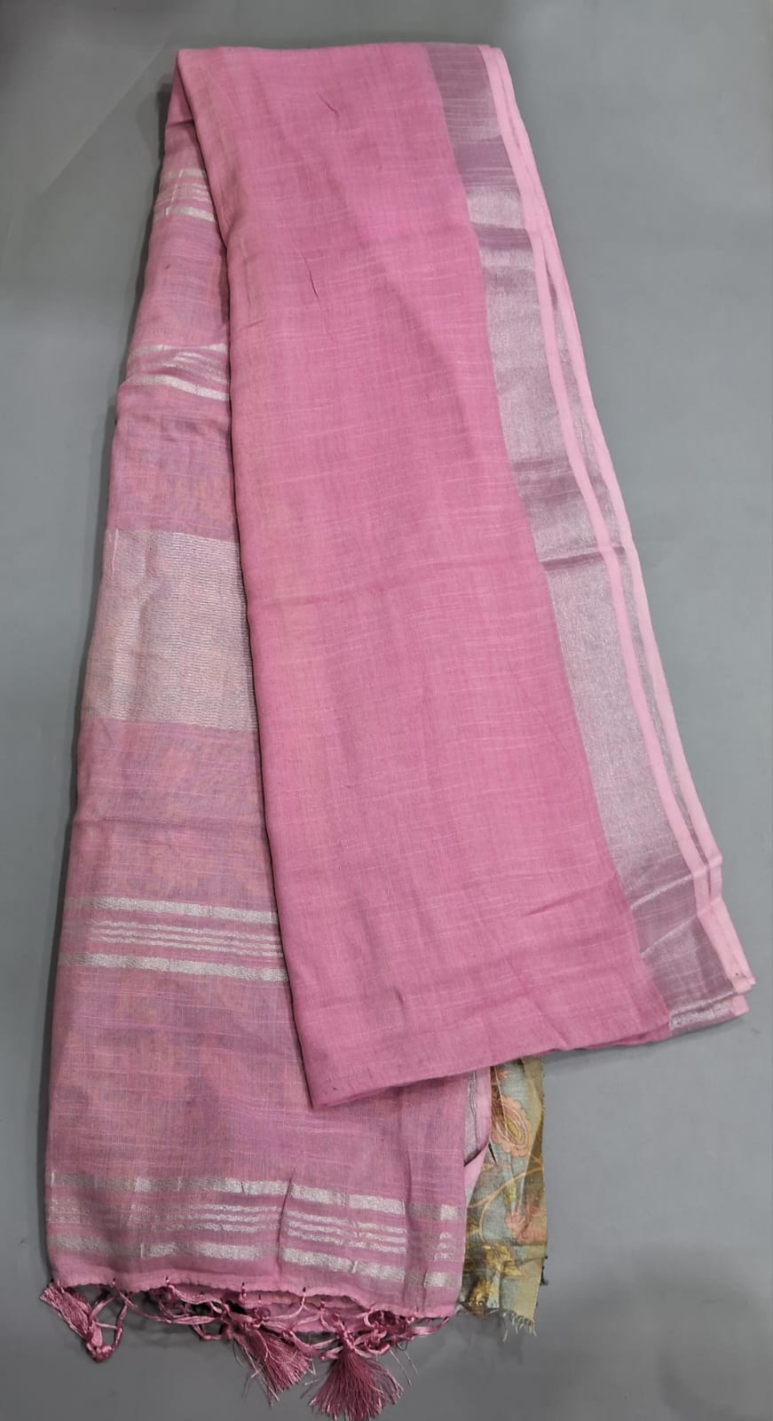 Pink Linen Saree 