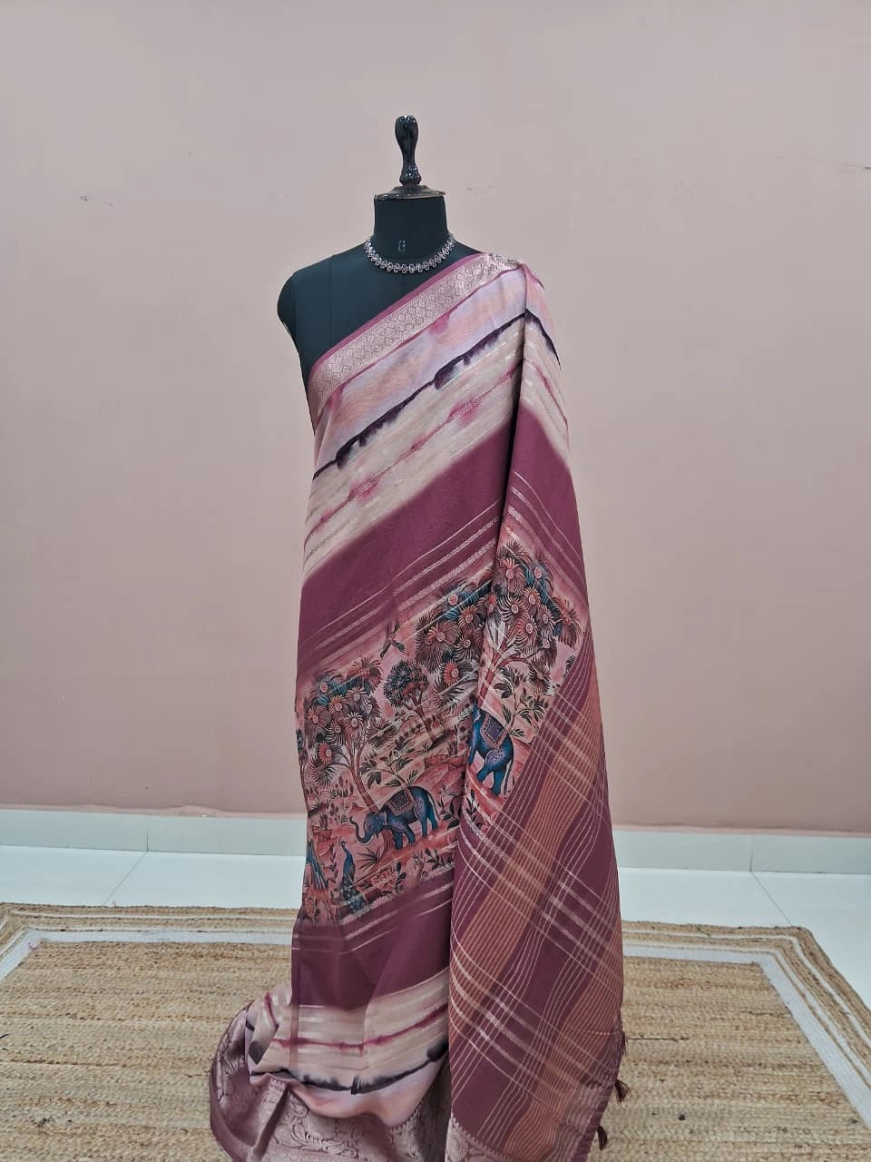 Dusty Mauve Chiffon Saree 