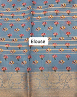 Sky Blue Chiffon Saree blouse