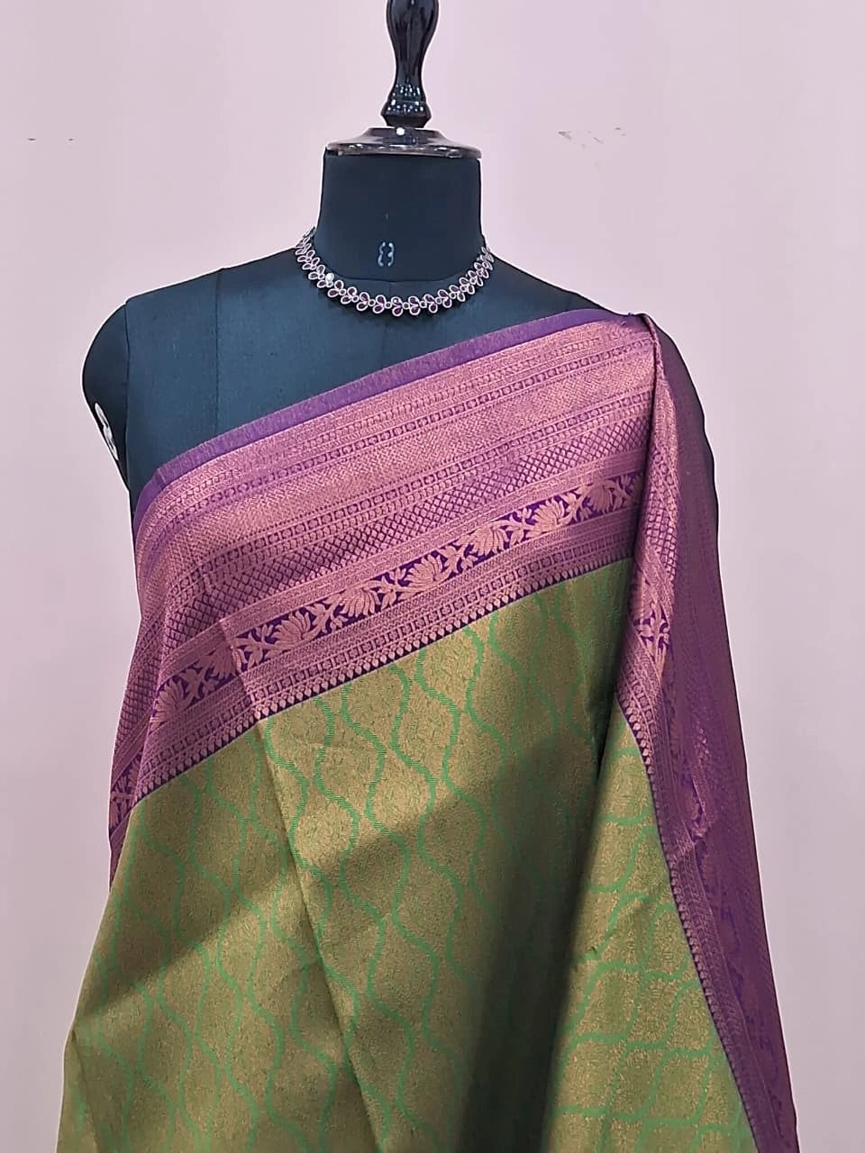 Green Kanchi Semi Silk Saree 1