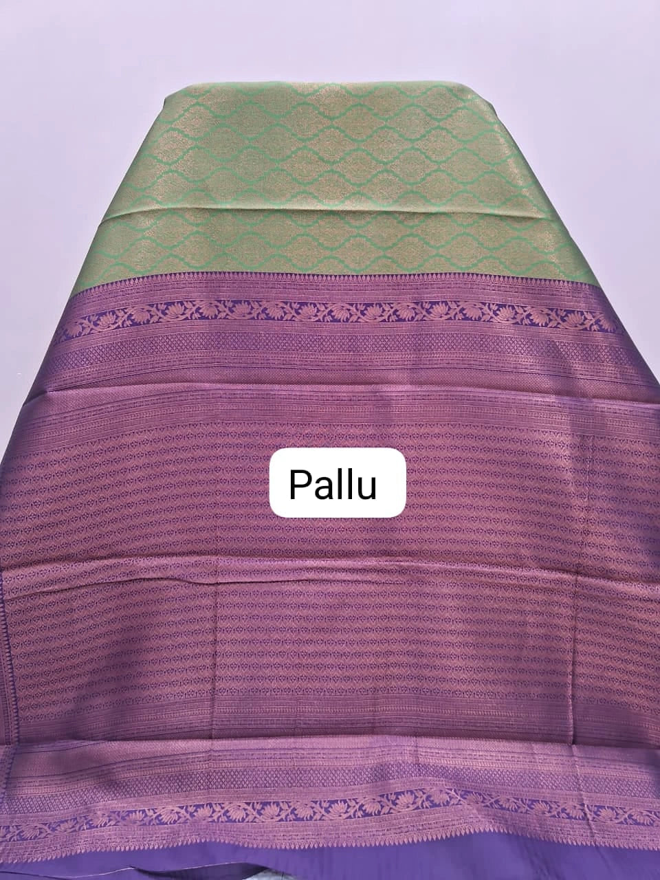 Green Kanchi Semi Silk Saree Pallu