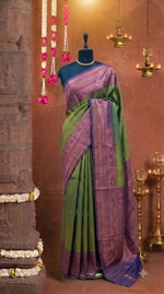 Green Kanchi Semi Silk Saree
