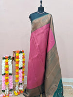 Salmon Pink Kanchi Semi Silk Saree 