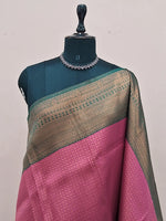 Salmon Pink Kanchi Semi Silk Saree  1