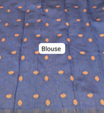 Sky Blue Pure Kanchi Silk Saree  Blouse