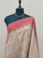 Beige Pure Kanchi Silk Saree 1